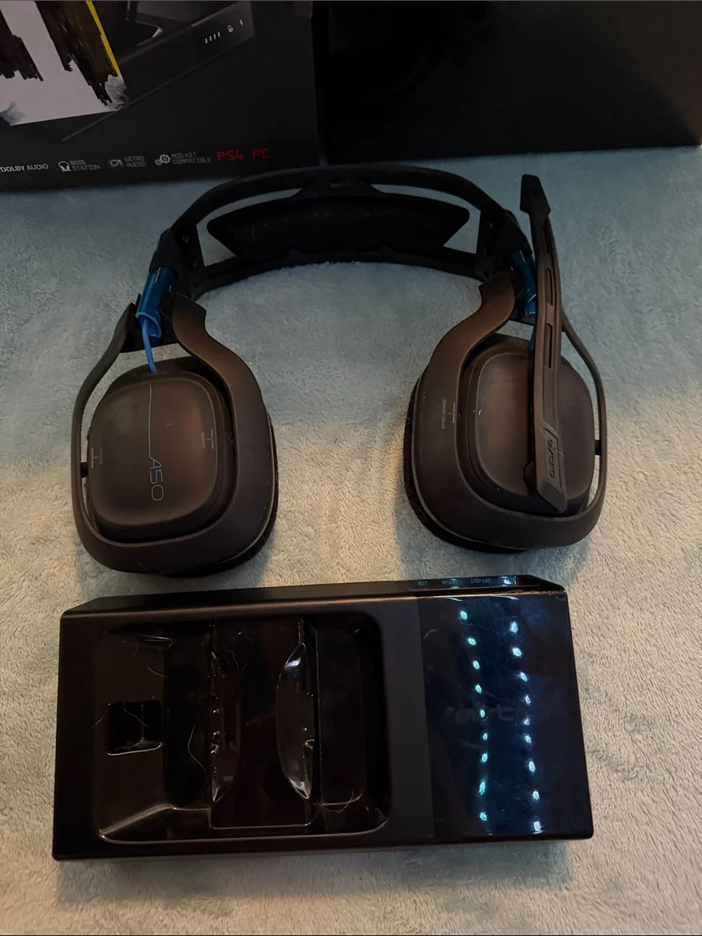 Astr A50 Wireless Headset in Black with Blue Accents